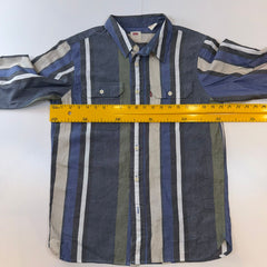 Levi’s Relaxed Fit Striped Button-Up Shirt Men’s Small Blue Green Long Sleeve Casual