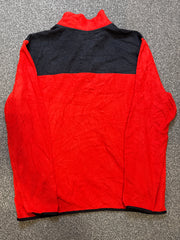 The North Face Men’s Red and Orange 1/4 Button-Up Fleece Pullover – P554