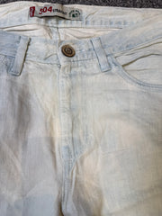 Levi’s Women’s 504 Eco Straight Fit Off-White Light Blue Jeans – P443