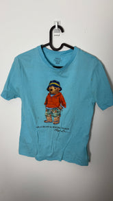 Vintage Ralph Lauren Polo Bear Fisher Men Hat Beach T-Shirt