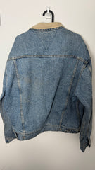 Vinatge White UK Tommy Hilfiger Denim Jacket with Tan Collar