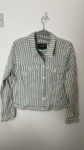 Womens Chaps Stripe Denim Jacket
