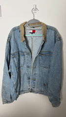 Vinatge y2k Tommy Hilfiger Denim Jacket Trucker Distressed Jeans