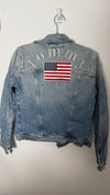 Tommy Hilfiger Vintage back logo American Flag Demin Trucker Jacket