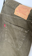 Vintage Levi's 501 XX, USA Made Denim Jeans - Olive - W34 L32