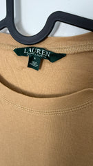 Lauren by Ralph Lauren Long Sleeved Top Brown with Dark brown Accent and zipper shoulder