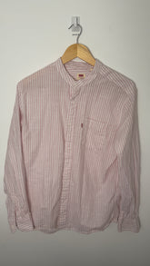 Levi's Men Shirt Pink and White Stripe