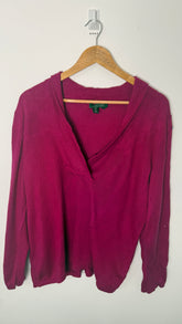 Lauren by Ralph Lauren Long Sleeved Jumper Low Neck - Fuchsia