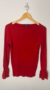 Lauren by Ralph Lauren Red Bell Sleeve Jumper