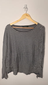 Lauren by Ralph Lauren Long Sleeved Top - Blue Grey Stripes