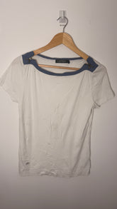 Lauren by Ralph Lauren Zipper Collar T-Shirt - White