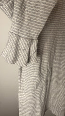 Lauren by Ralph Lauren 3/4 Bell Sleeve Grey White Top