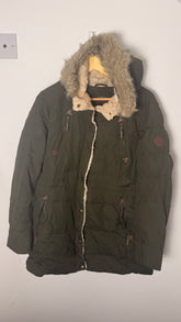 Lauren by Ralph Lauren Winter Coat Olive Green with Fur Fleece Hood