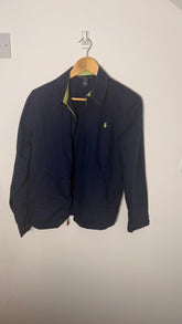 Ralph Lauren Denim Jacket Navy with Green Collar Trimming