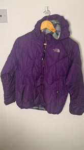 The North Face Purple Reversible Checkered Winter Coat