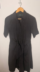 Lauren by Ralph Lauren Black Shirt Dress with Waist Tie