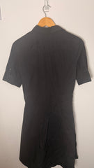 Lauren by Ralph Lauren Black Shirt Dress with Waist Tie