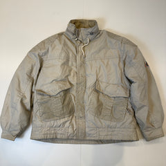 London Fog Cream Puffer Jacket with Blue Lining