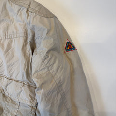 London Fog Cream Puffer Jacket with Blue Lining