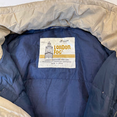 London Fog Cream Puffer Jacket with Blue Lining