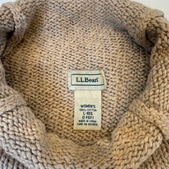 L.L.Bean Beige Roll Neck Knit Sweater