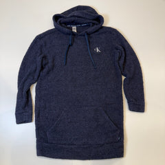 Calvin Klein Grey Teddy Fleece Hoodie Dress