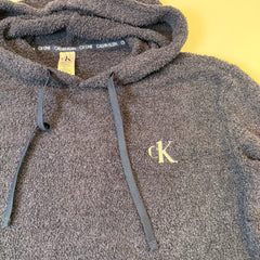 Calvin Klein Grey Teddy Fleece Hoodie Dress