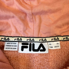 FILA Pink Teddy Fleece Zip Hoodie