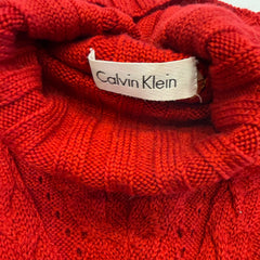 Calvin Klein Knit Roll Neck Dress – Red
