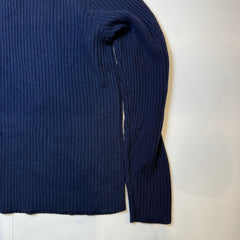 Polo Ralph Lauren Quarter Zip Ribbed Knit Jumper Blue