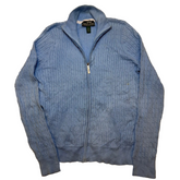 Ralph Lauren Lauren Active Light Blue Zip Knit Sweater