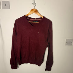 Tommy Hilfiger Burgundy V-Neck Jumper