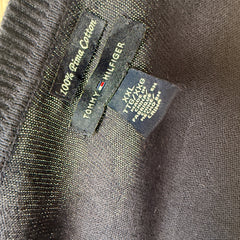 Tommy Hilfiger Retro Prima Cotton Navy V-Neck Jumper