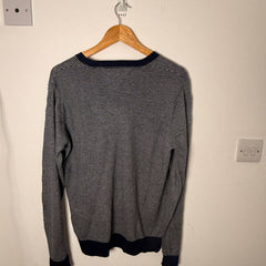 Tommy Hilfiger 100% Cotton Striped V-Neck Jumper