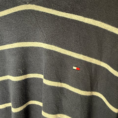 Tommy Hilfiger Dark Navy Striped V-Neck Jumper