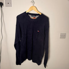 Tommy Hilfiger Vintage Navy Blue V-Neck Jumper