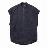 Adidas black quilted sleeveless vest with half zip