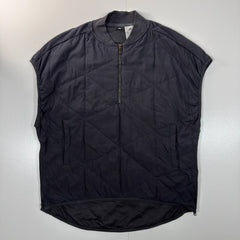 Adidas black quilted sleeveless vest with half zip