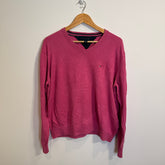 Tommy Hilfiger Pink 100% Cotton V-Neck Jumper