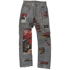 Levi's grey patched vintage jeans Rally Monte Carlo USA