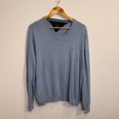 Tommy Hilfiger Pastel Blue V-Neck Jumper