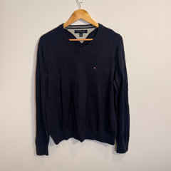 Tommy Hilfiger Navy Blue Cotton Jumper