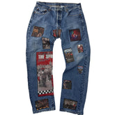 Custom Patched Levi's Blue Jeans with The Specials Graphics