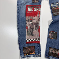Custom Patched Levi's Blue Jeans with The Specials Graphics