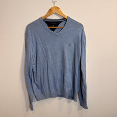 Tommy Hilfiger Pastel Blue V-Neck Jumper