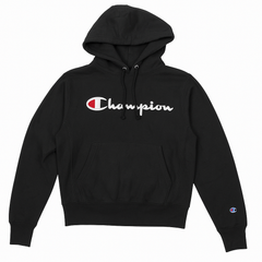 Champion Classic Black Hoodie with Logo