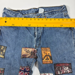 Vintage Patchwork Blue Denim Jeans W34 L34