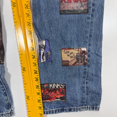 Vintage Patchwork Blue Denim Jeans W34 L34