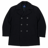 Chaps Black Wool Peacoat