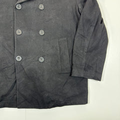 Chaps Black Wool Peacoat